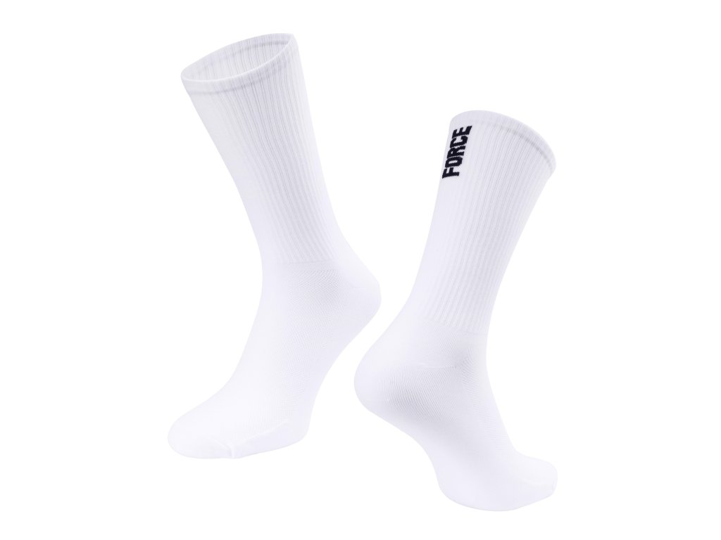 ponožky FORCE LONGER SLIM, bílé (velikost S-M)