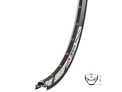 ráfek REMERX E-ROCKY DISC 584x25, 32děr, černý