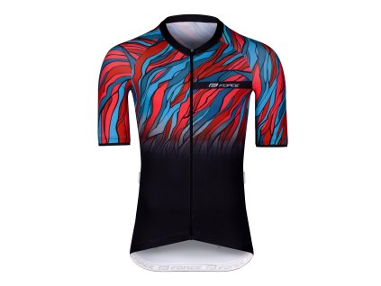 dres F LIFE kr. rukáv, černo-petrolej-červený (velikost M)