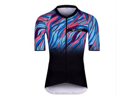 dres F LIFE kr. rukáv, černo-modro-růžový (velikost L)