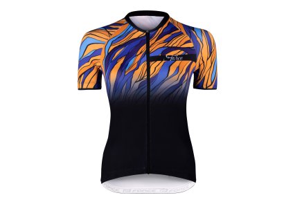 dres F LIFE UNI kr. rukáv, črn-modro-oranžový