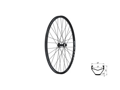 Zapletené kolo přední KLS VALOR 21 DSC F, 28/29", black (Varianta Zapletené kolo přední KLS VALOR 21 DSC F, 28/29", black)