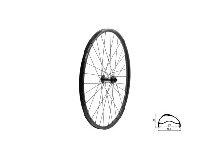 Zapletené kolo přední KLS SEGADOR 27 SL DSC F, 27,5", black (Varianta Zapletené kolo přední KLS SEGADOR 27 SL DSC F, 27,5", black)