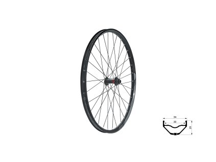 Zapletené kolo přední KLS VALOR 3 DSC F, 27,5", black (Varianta Zapletené kolo přední KLS VALOR 3 DSC F, 27,5", black)