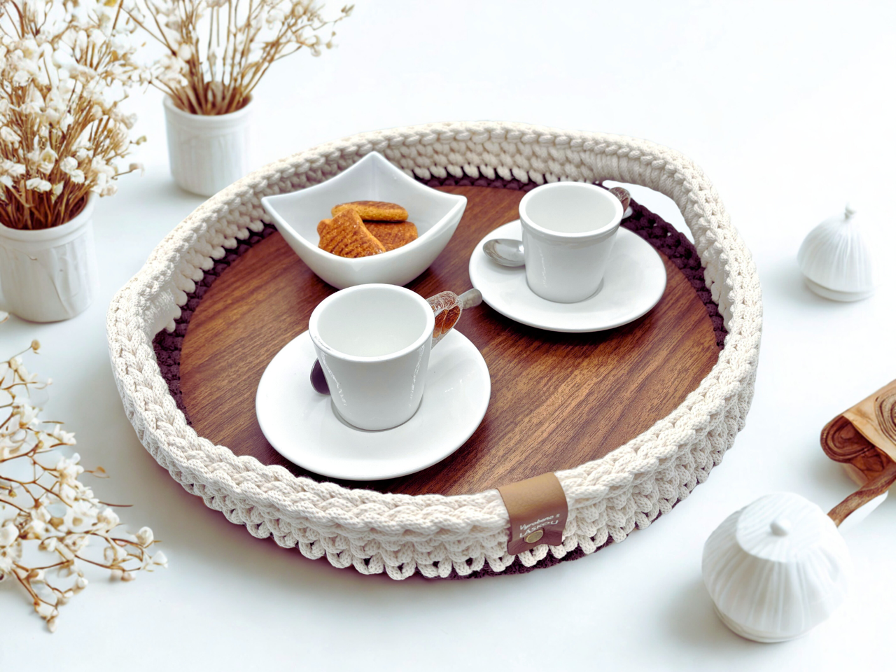 Podnos kruhový s dekorem