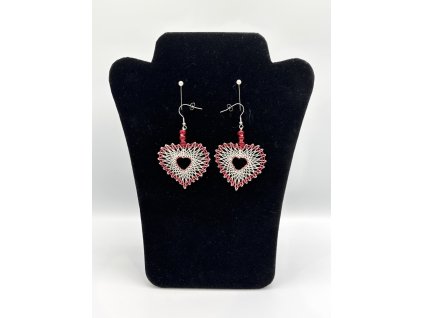 Paličkované náušnice Srdce