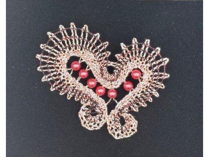 Paličkovaná brož Srdce