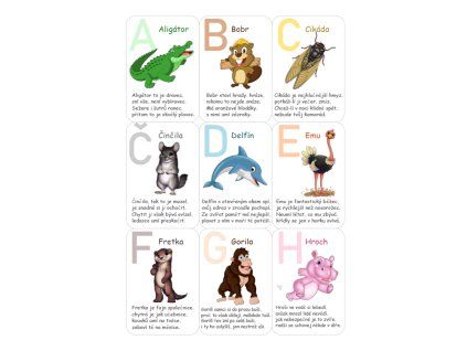 abeceda zvířat kartičky básničky