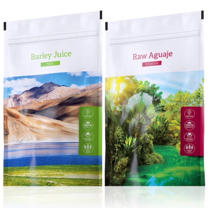 Energy Barley Juice tabs 200 tablet + Raw Aguaje powder 100 g