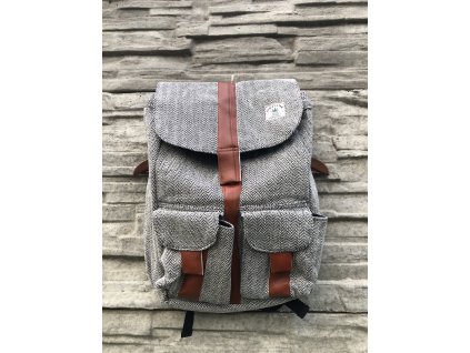 batoh taska hemp bezovy na zip