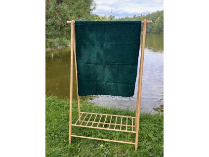 Šála/deka z jačí vlny zeleno - černá tmavá