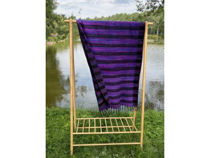 Deka z jačí vlny velká multi fialovo - černá
