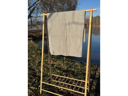 Deka z vlny kozy kašmírské hnědo - šedo - bílá