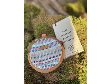 Peněženka mini Woven světle modré kostky