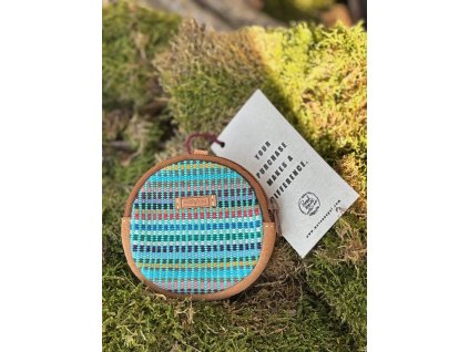 Peněženka mini Woven tyrkysové kostky