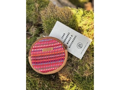 Peněženka mini Woven červené kostky