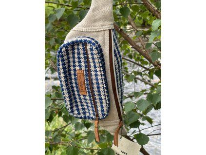 Ledvinka Woven modro - bílá
