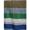 Šála/deka z jačí vlny pruhovaná barevná zeleno - modro - šedo - hnědá