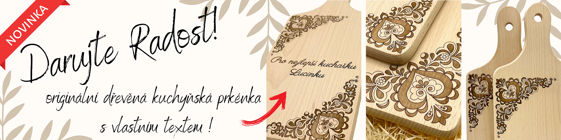 dřevěné kuchyňské prkénko z masivního dřeva buk s vlastním textem