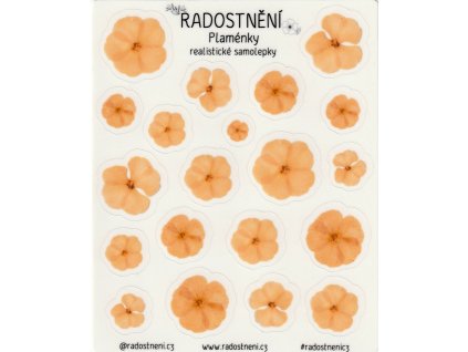 Realistické samolepky - Plaménky  Barevný potisk, lesklá transparentní fólie