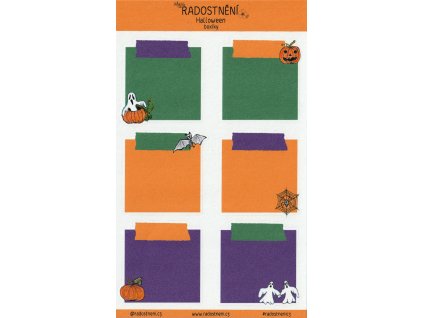 Samolepky - Halloweenské boxíky  Barevný potisk, samolepicí papír matný