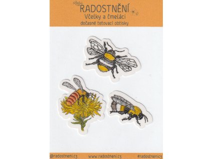 Dočasné tetovací obtisky • Včelky a čmeláci