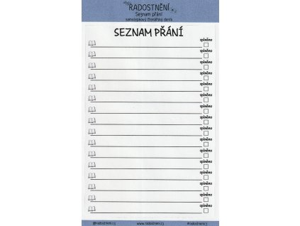 Samolepkový čtenářský deník • Seznam přání