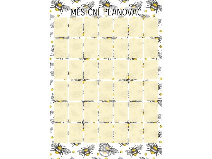 2025 Měsíční plánovač na výšku Čmeláci