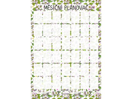2025 Měsíční plánovač na výšku Jabloňový květ
