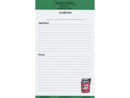 Samolepkový receptář • Zavařování