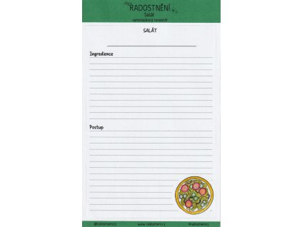 Samolepkový receptář • Salát