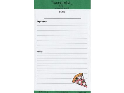 Samolepkový receptář • Pizza