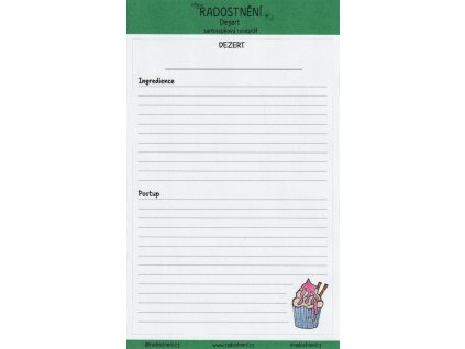 Samolepkový receptář • Dezert