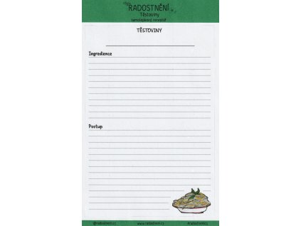 Samolepkový receptář • Těstoviny