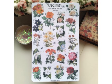 Vintage samolepky - Starodávná zahrada