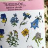 Ručně malované samolepky - Babiččina zahrádka  Barevný potisk, samolepicí papír matný
