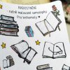 Ručně malované samolepky pro knihomoly ♥  Barevný potisk, samolepicí papír matný