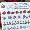 Ručně malované samolepicí pásky - Halloweenský večer  Barevný potisk, samolepicí papír matný