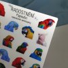 Realistické samolepky - Papoušci  Barevný potisk, lesklá transparentní fólie