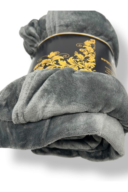 mikroplyšová tmavosivá deka 200x230 cm