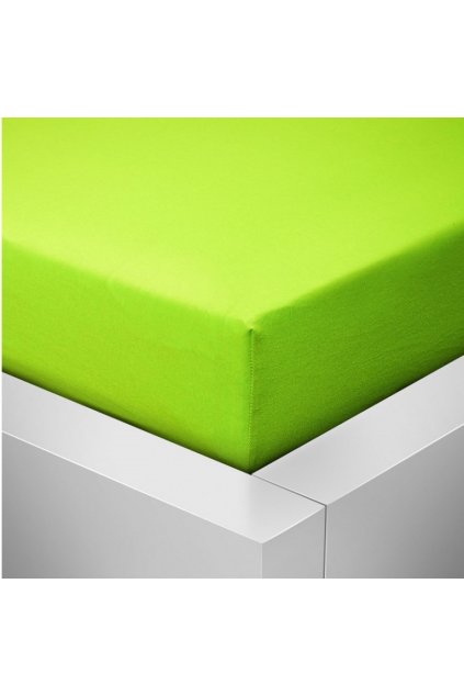 Jersey limetkové prostěradlo David dvoulůžko 220x200 cm