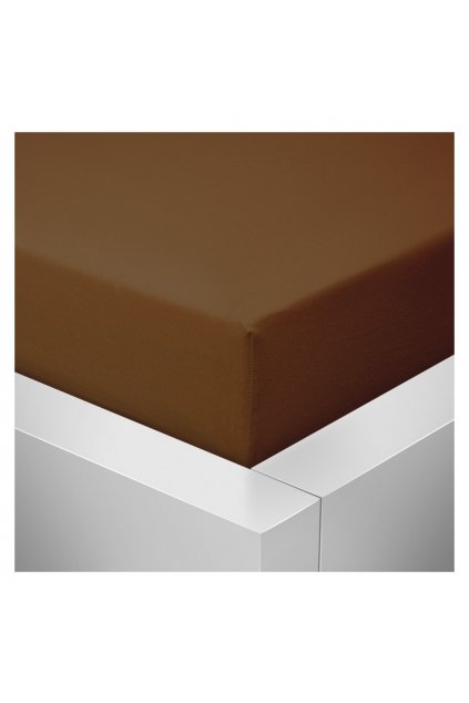 Jersey hnedé prestieradlo David na dvojlôžko 180×200 cm