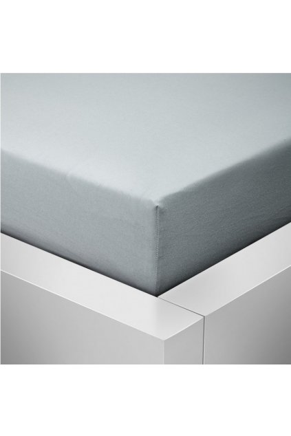 Jersey šedé prostěradlo David dvoulůžko 160x200 cm