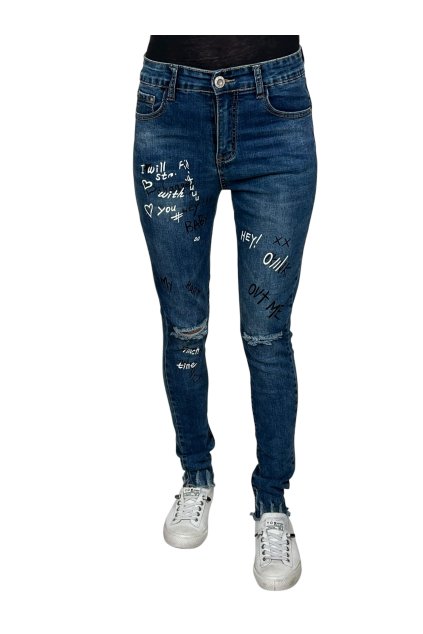 Dámske modré push-up džínsy 26