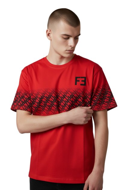 Pánske tričko s krátkym rukávom červenej farby