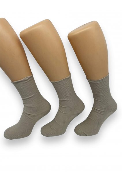 Dámské bavlněné ponožky béžové barvy 5x parů