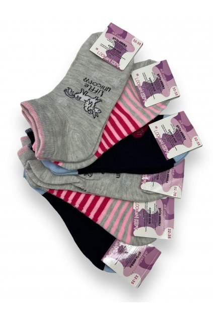 Dívčí kotníkové ponožky 6x párů 02