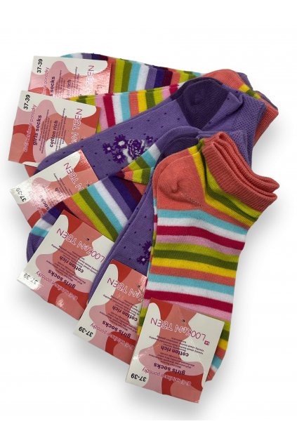 Dívčí kotníkové ponožky 6x párů 01