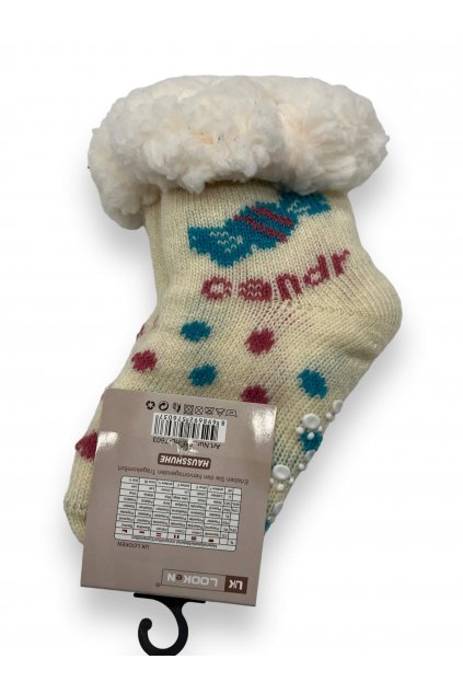 Dívčí zateplené ponožky béžové barvy 1x pár