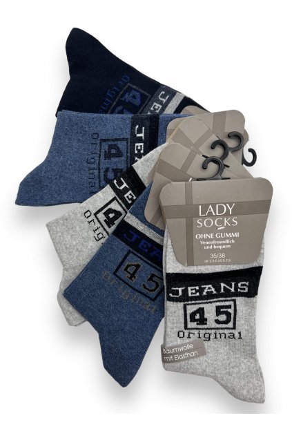 Dámské vysoké ponožky 5x vícebarevné 02